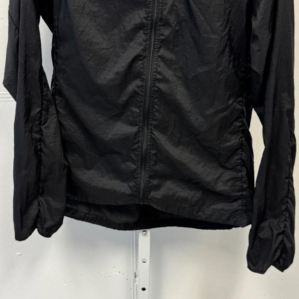 Patagonia Houdini Jacket Women's Medium Black Full Zip Hooded Windbreaker 24146